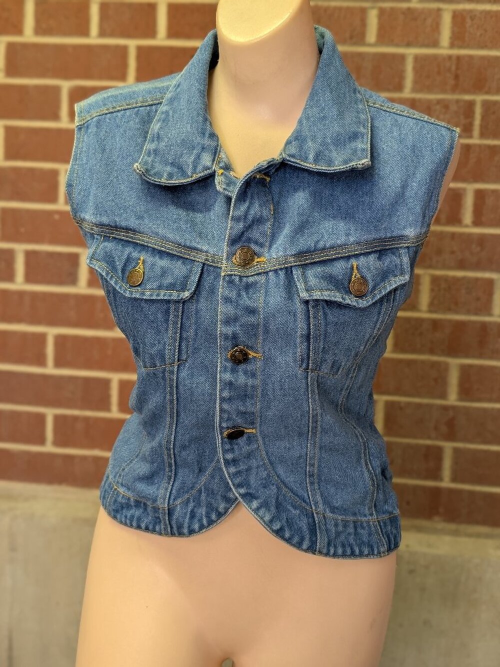 Vintage 90s Miss Juli New York Denim Vest Women’s Western Cowgirl Cotton Medium